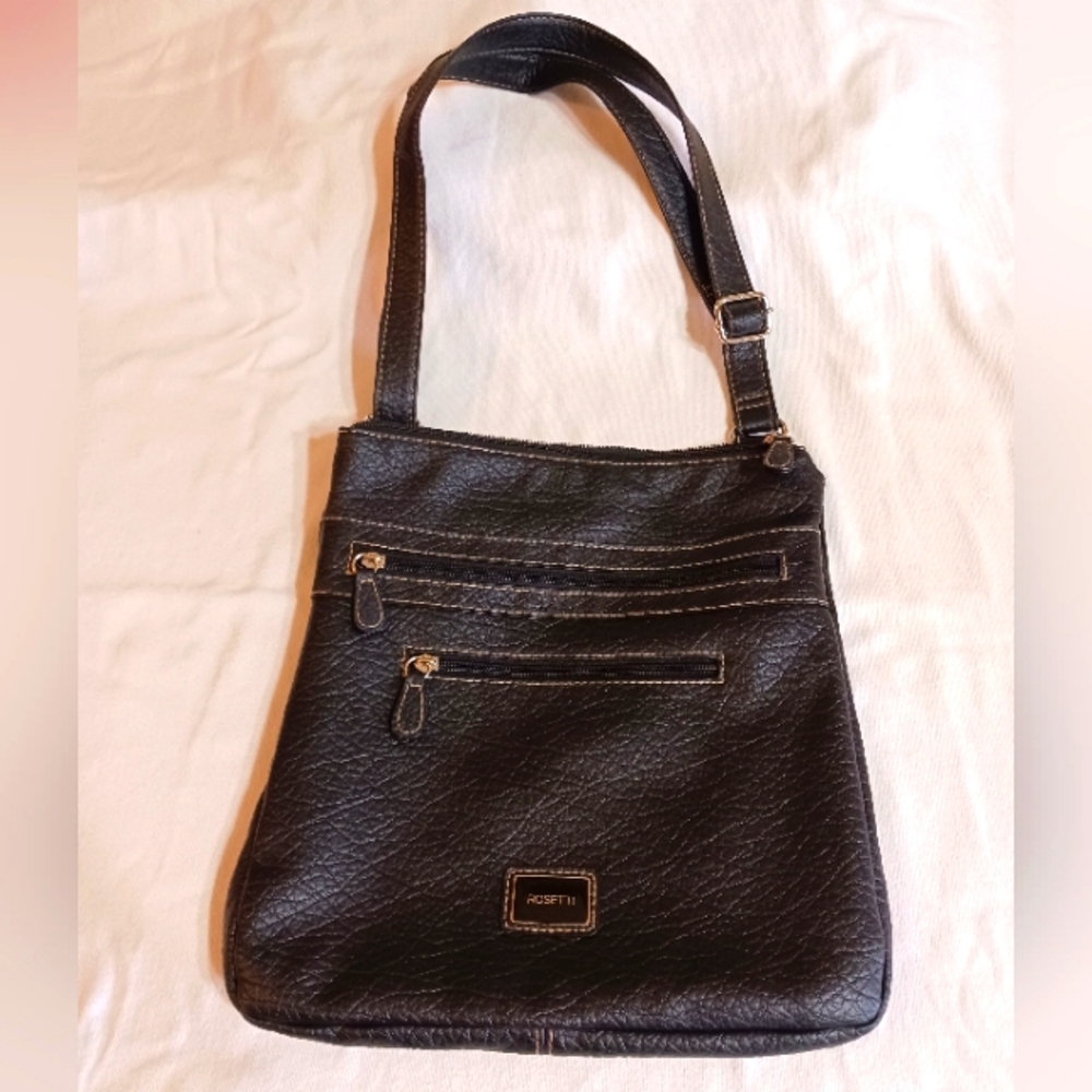 Rosetti Black Faux Leather Crossbody Bag